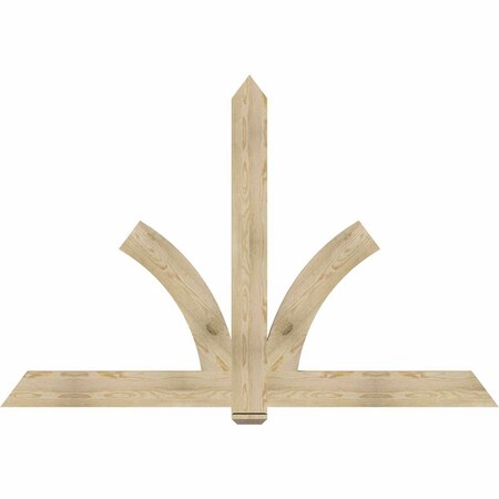 Ekena Millwork Redmond Rough Sawn Timber Gable Bracket, Douglas Fir, 84"W x 56"H x 2"D x 6"F, 16/12 Pitch GBW084X56X0206RED00RDF